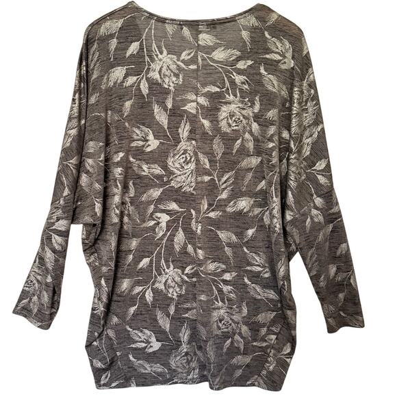 White House Black Market Floral Jetsetter Tunic Top Size M Dolman Sleeve Vacay - Picture 3 of 10